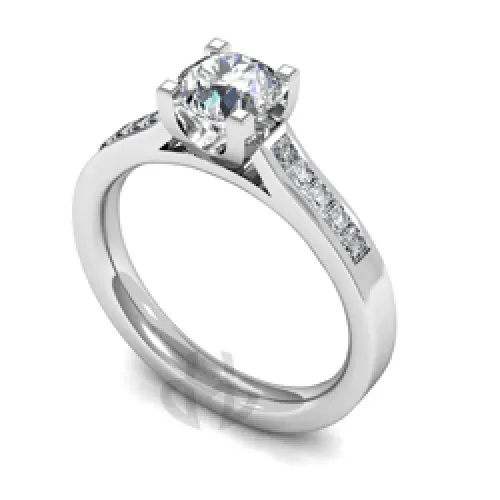 Engagement Ring with Shoulder Stones - (TBC807) 